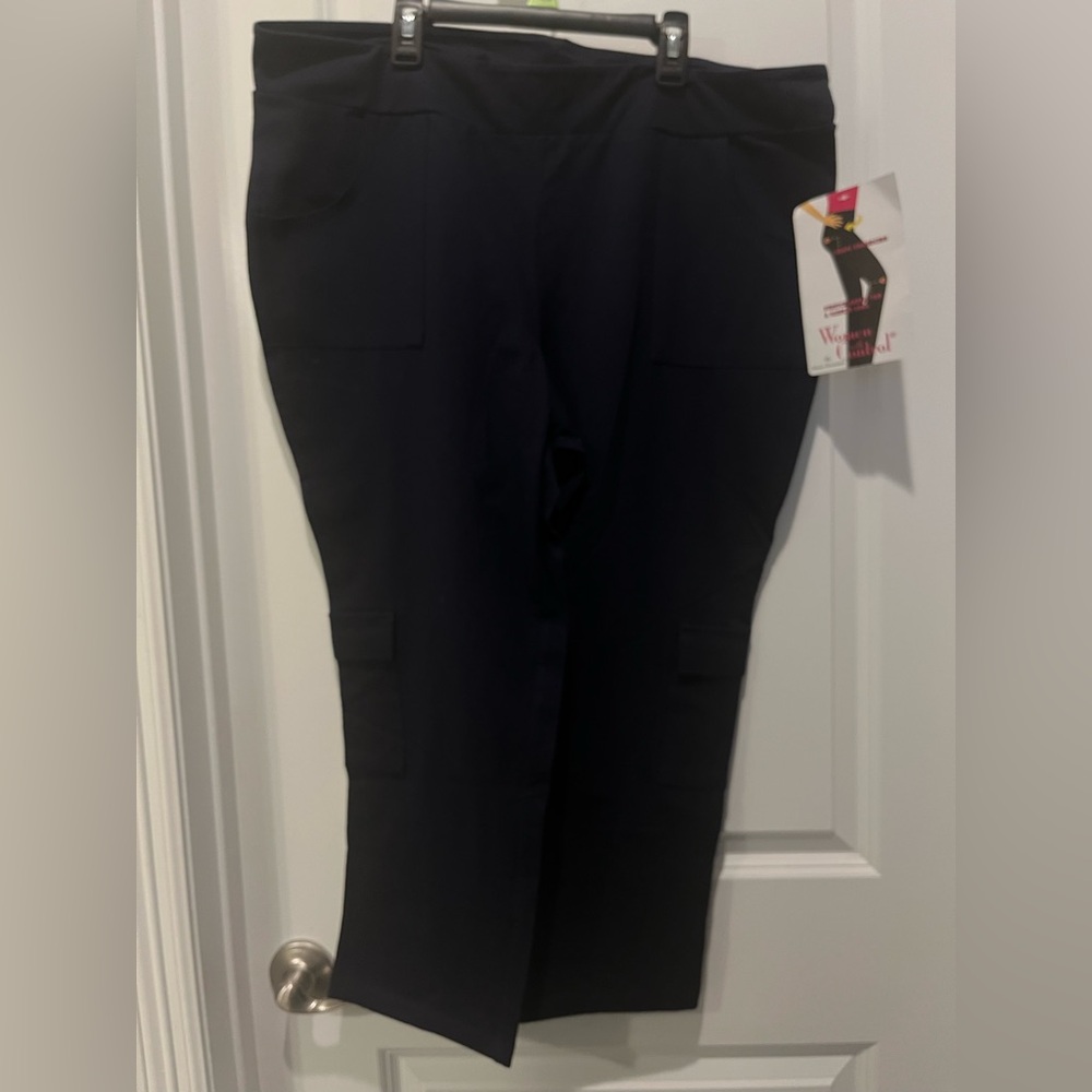 NWT Women with Control By Renee Greenstein Dark Blue Pull- On Pants Size 1X